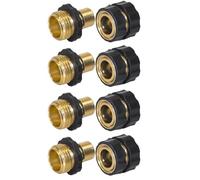 Garden Hose Quick Connect Set - 3/4 Inch Male Female Coupler Fittings for Faucets Sprinklers | Durable Metal Build with 4 Gaskets, Leak Resistant On Adapter Kit for Lawn Yard Flower Bed Watering