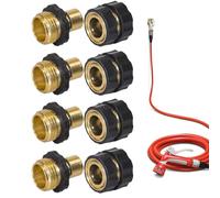 Garden Hose Quick Connect Set, 4 Piece 3/4 Inch Connector Kit, Male Female Hose Fittings with 4 Gaskets, Leak Proof Fast Attachment Design, Irrigation Accessory Set, Outdoor Use for Sprinklers