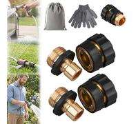 Garden Hose Quick Connector, 3/4 Inch Garden Hose Fitting Quick Connector Male and Female Set, Quicks Connect Gardens Hoses Fittings, Leak-Proof for Gardens Hoses & Pressure Washer (2pcs)