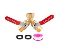 Garden Hose Splitter, 2 Way Brass Spigot Connector, Heavy Duty Irrigation Valve for Outdoor Faucet, Greenhouse, RV, Car Washing, Lawn, Backyard, Patio, Garden, Watering System