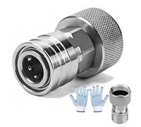 Garden Hose to Mini Power Washer Adapter-3/4 GHT to 1/4", Garden Hose Pressure Washer Attachment, Stainless Steel Adapter Screws, Convert Water Hoses to Power Washers Connector (Connector)