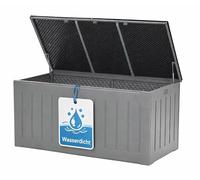 Garden Impressions Caja de 830 litros, 160 x 78 x 76 cm, asas, con cerradura, elevador automático, baúl, caja de jardín, caja de cojín, antracita, impermeable, resistente a la intemperie