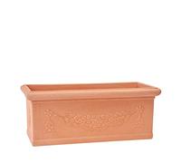 Garden Italia Floreros Jardinera festoneada GCF Lado 100 cm - Altura 40 cm - Made in Italy - Caja de Resina Color Impruneta - Resistente a Las heladas - Antigolpes - Liviano - Clásico