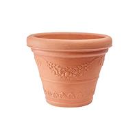 Garden Italia Vases Macetero Campana Redonda con festones ICFB Ø 45 cm - Altura 36 - Made in Italy - en Resina impruneta Coloreada - Resistente a Las heladas - Antigolpes - Ligero