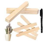 Garden Label Stakes, 6.02x0.79 Inches Waterproof Wooden Flower Signs, 50 Pink Outdoor Waterproof Plant Tags with a Marker Pen for Home Garden and Yard