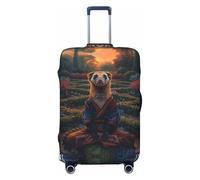 Garden Meditating Weasel Fundas de equipaje de viaje - Fundas protectoras elásticas para maletas de 18 a 32 pulgadas, Negro -, X-large