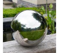 Garden Mile Bola de acero inoxidable de 20 cm, bola hueca de espejo pulido plateado, esfera reflectante, bolas flotantes, adornos de jardín de acero inoxidable para decoración de jardín (20 cm)