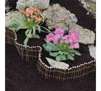 Garden Mile Borde de madera de sauce, borde de fácil instalación, 2 m, resistente a la intemperie, valla de jardín de madera, valla de jardín para jardín, patio y pasarelas (30 cm x 200 cm)