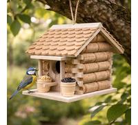 Garden Mile® - Casa para pájaros al Aire Libre de Corcho y Madera para Colgar para jardín, decoración de jardín, pajareras Silvestres de Corcho.