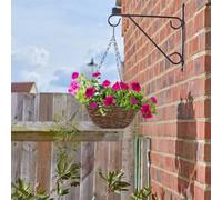 garden mile Cesta colgante redonda de ratán para jardín, cesta de mimbre natural, maceta colgante para plantas con cadena colgante desmontable para interiores, exteriores, decoración de jardín, 12