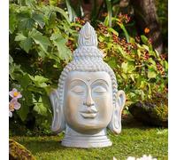 Garden Mile Estatua de Buda de jardín para exteriores, escultura de Buda meditadora con efecto dorado envejecido, adorno zen de resina impermeable, para interiores y exteriores (estatua grande de