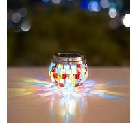 Garden Mile Farol solar LED de mosaico multicolor para iluminación al aire libre para jardín, decoración de mesa, pequeña lámpara LED de jardín al aire libre