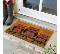 Garden Mile Grande Impreso Hooters Búho Welcome Felpudo Cuero Natural Absorbente Entrada Felpudo Vinilo Trasera&Antideslizante Goma Alfombrilla (Hooters Búho)