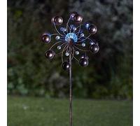 Garden Mile Molinillo de viento alimentado por energía solar, escultura de viento extra grande, luz solar LED, decoración de jardín, luz LED multicolor, molinillo de viento cinético - adorno de jardín