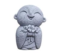 Garden Monk Statue Tiny Home Decor Bonsai Ornament Sandstone Figurine Meditation Living Room Bedroom Desk Bookshelf Outdoor Patio Yard Courtyard Lawn Backyard Yoga Studio Cute Small Sculpture Accessor