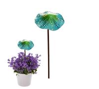 Garden Mushroom Stakes - Outdoor Decor for Lawn Pathways Flower Beds Landscape Displays | Rust Colored Metal Ornaments with Colorful Mushroom Design, Yard Accent for Patio Cottage, 11.8×3.94×3.94in