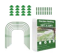 Garden Netting Kit - PE Ultra-Fine Mesh Steel Tube | Vegetable Bed Cover with Support Poles and Clips | UV-Proof Greenhouse Barrier For Fruits Flowers and Plant Protection