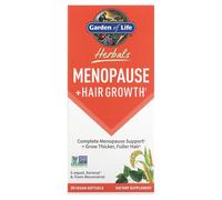 garden of life - herbals menopausia + crecimiento del cabello - 30 cápsulas blandas veganas