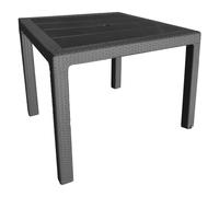 Garden of Life Mesa Elegante Ratán 80x80 x 72 cm. de tecnopolímero + Fibra de Vidrio Color Antracita