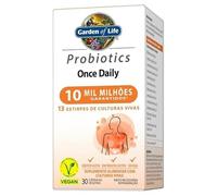 Garden of Life Probióticos 10 Mil Millones UFC - 13 Cepas de Cultivos Vivos - 30 Cápsulas - Complemento Once Daily con Bifidobacterium y Lactobacillus - Sin Refrigeración - Sin Gluten