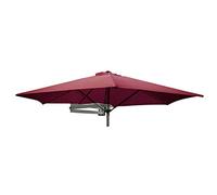 Garden Parasol,2.2m Wall-Mounted Parasol with 8 Aluminum Ribs for Patio/Garden, Small Round Hanging Folding Sun Shelter, UV Protected Outdoor Patio Umbrellas (Dark Red)