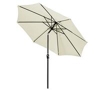 Garden Parasol Patio Umbrella Market 9 pies Parasol de jardín al Aire Libre con Tilt y manivelas al Aire Libre para Patio, ventilación, sin Base, Resistencia a Las duchas, un Centro de Marketing para