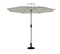 Garden Parasol with Push Button Tilt and Crank 8 Ribs with baseSun Shade Umbrella for Lawn Garden Deck Backyard Pool UV