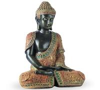 Garden Pley- Buda de los Sueños 41 cm (Esmeralda) - Budas Grandes de Jardin en Piedra Artificial para Decoracion Jardin Exterior. Budas Decorativos Grandes Exterior.