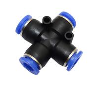 Garden Plumbing 8mm Slip Lock Quick Connectors Tees Elbow Straight Cross Garden Water Connector Low Pressure Mist Cooling Reptile Fogger Tool (Color : Cross Connector, Diameter : 8mm)