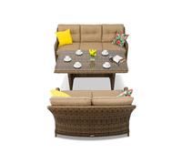 Garden Point Toledo Apetito mueble ratán con mesa grande para 5 comensales