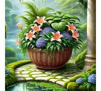 Garden Pond Plants Jigsaw Puzzle 90 Pieces 30x30cm/12x12inch, Difficult Jigsaw Puzzles for Adults 90, Beautiful Art Work, Great Festive Puzzle Gift for Men/Women
