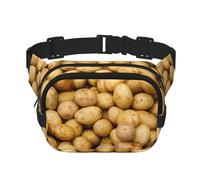 Garden Potatoes - Riñonera unisex cuadrada de doble capa con estampado de papas de jardín, Negro -, Talla única