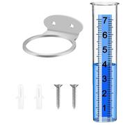 Garden Rain Gauge - 21x4cm Transparent Outdoor Water Meter, Freeze-Proof Rainfall Measuring Tool with Large Numbers For Lawn, Yard, Deck, Fence, Farming, Irrigation, Weather Monitoring