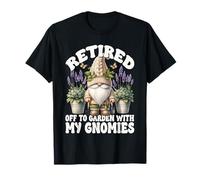 Garden Retirement Lavender Flower Gnome For Retired Mom Camiseta