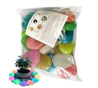 Garden Rocks - 20 Pieces 4.5cm Colorful Glow Pebbles, 4.5x4.5x1cm Decorative Stones, Outdoor Pathway Accent with Bright Finish, Aquarium Plants Pots Yard Patio, Home Accessories for Landscape Design