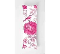 Garden Roses Body Pillow Case Cover 50x135cm, Long Backrest Cushion Pillow Protector with Zipper, Decorative Bedding Pillowcase, Soft Body Pillow Cover for Couch Bedroom Birds