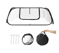 Garden Rows - Cubierta de invernadero acelerador con puerta enrollable con cremallera, material de PVC para proteger las plantas del frío y el viento (negro)