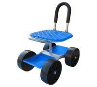 Garden Seat with Wheels, Mobile Garden Chair, 360 Swivel Stool, Adjustable Height with Tool Tray, Outdoor Gardening Bench for Backyard Patio Lawn Tasks, 23.62 x 18.5 x 12.2 Inches