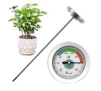Garden Soil Thermometer - 7 Inch Compost Probe Gauge, Clear Easy-to-Read Display, Sturdy Outdoor Planting Tool | Precise Temperature Meter for Seeding Soil Monitoring Composting Garden Yard Activities