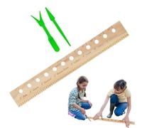 Garden Spacing Ruler, Wooden Seeding Tool, Multifunctional Plant Guide, 30.71x1.57 Inches, Pre Marked Holes, Ideal for Vegetable Beds, Backyard Rows, Garden Care