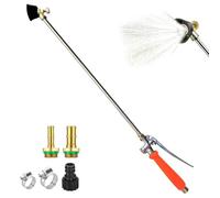 Garden Sprayer Wand, Metal Sprayers Wand, Adjustable Nozzle Cleaning Tool, Hose Quick Connector with Shut Off Valve, Outdoor Plant Tree Flower Bed Patio Lawn, 26.38 Inches
