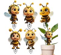 Garden Stakes Decor, 2D Acrylic Honeybee Yard Stakes, 5,91 pulgadas Easy to Install Lawn Art Ornaments for Patio, Porch, Terrace, Pathway, Flower Pots and Landscaping Accents