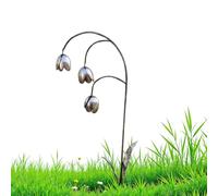 Garden Statues Metal Decor, Weather Resistant Yard Ornament, Flower Garden Sculpture, Outdoor Decorative Statue for Lawn Patio Porch Pathway, Rustproof Metal Art, Elegant Floral Design for Home