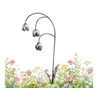 Garden Statues - Metal Weather Resistant Decor, Lily Of The Valley Sculpture, Outdoor Yard Ornament for Lawn Porch Patio | Decorative Flower Statue for Pathway Deck Garden Display | Memorial Gift