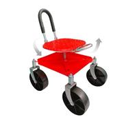 Garden Stool Scooter - Adjustable Height Rolling Workseat with Steering Handle and Tool Tray | Outdoor Lawn and Yard Chair for Pruning, Plant Transplanting, Branch Trimming, Gardening Tasks