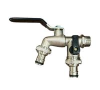 Garden Tools Brass Water Faucet 1/2" Outside & Inside Easy Turn On/Off Lever Handle Watering Supply Taps Ball Valve Para Jardín(Black)