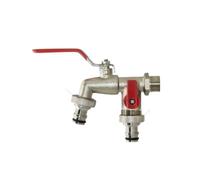 Garden Tools Brass Water Faucet 1/2" Outside & Inside Easy Turn On/Off Lever Handle Watering Supply Taps Ball Valve Para Jardín(Red)
