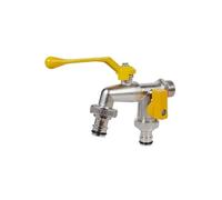 Garden Tools Brass Water Faucet 1/2" Outside & Inside Easy Turn On/Off Lever Handle Watering Supply Taps Ball Valve Para Jardín(Yellow)