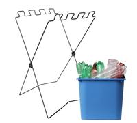 Garden Trash Bag Stand, Heavy Duty Support Frame, 22.05x12.6 Inches Foldable Space-Saving Design, Waste Rack for Outdoor, Camping, Home, Kitchen, Laundry, Cooking, Black