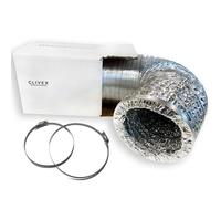 Garden Tubo de Aluminio flexible diametro 315mm y 10 metros + 2 Abrazaderas 320mm acero inoxidable (extraccion de cocinas, W.C...) resistencia al calor de hasta 130º fabricado en doble capa